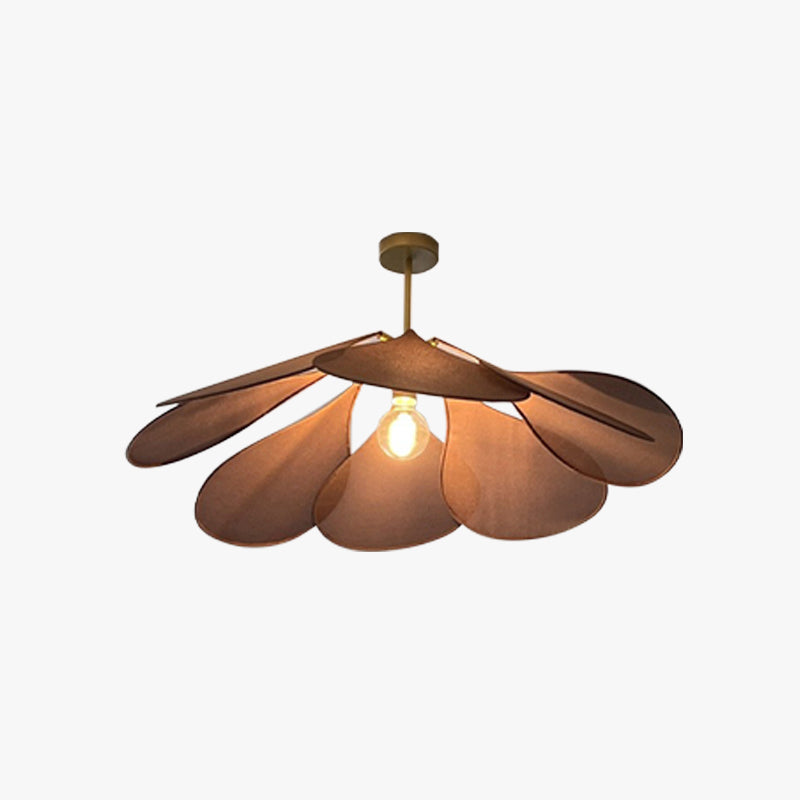 Ritta Pendant Light Vintage Rustic Wabi Sabi, Fabric, White/Brown - Neutral Decor
