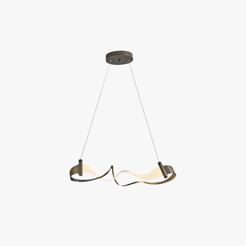 Arisha Metal Gold Pendant Light, Wavy Shape - Neutral Decor