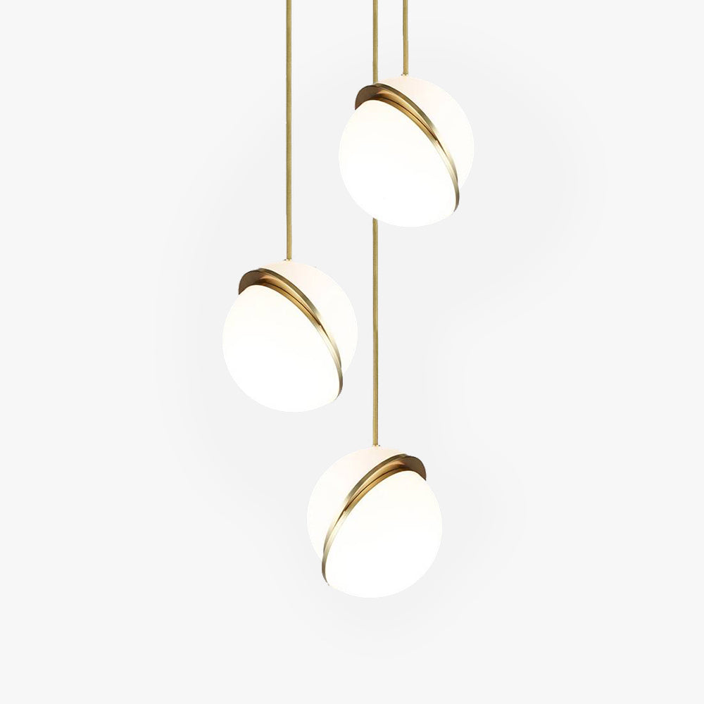 Valentina Simple Pendant Light, Gold & White - Neutral Decor