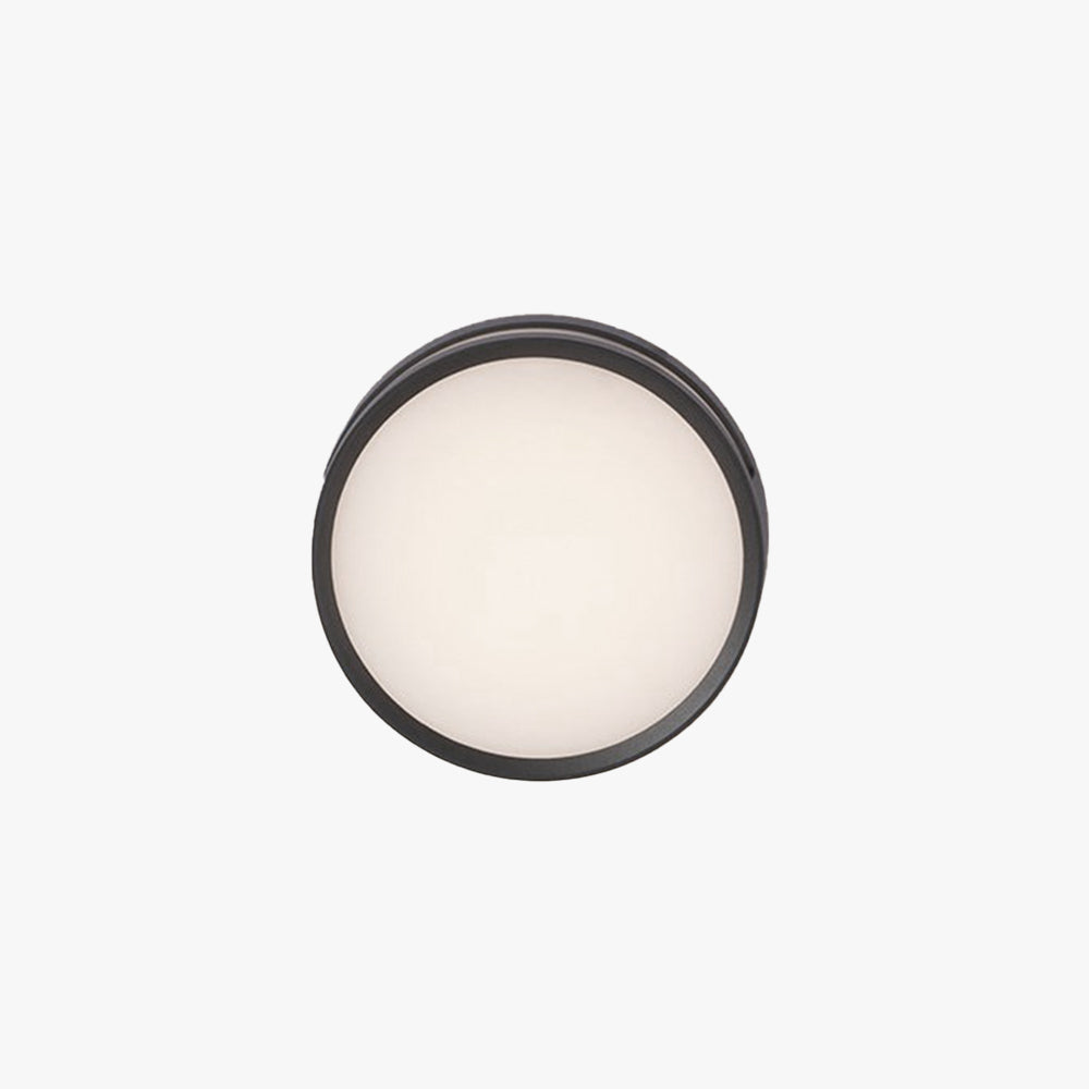 Ray Modern Round Metal/Acrylic Outdoor Waterproof Wall Lamp, Black - Neutral Decor