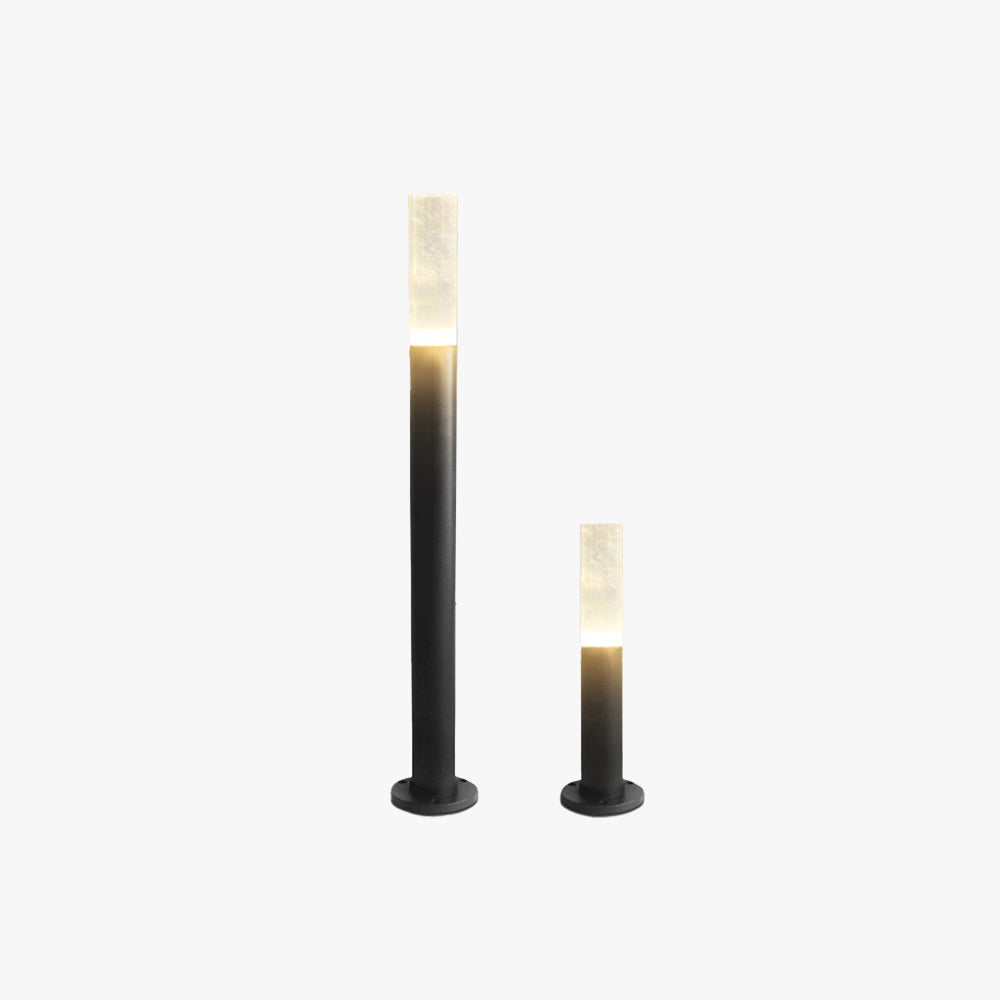 Ray Metal Cylindrical Outdoor Path Light, Black - Neutral Decor