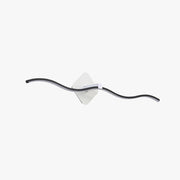 Arisha Minimalist Wave Linear Metal Wall Lamp, Black/White - Neutral Decor