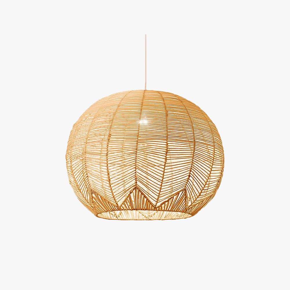 Ritta Designer Round Handmade Rattan Pendant Light, Dining Room - Neutral Decor