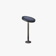Pena Modern Metal Disc Solar Outdoor Bollard Light, Black - Neutral Decor