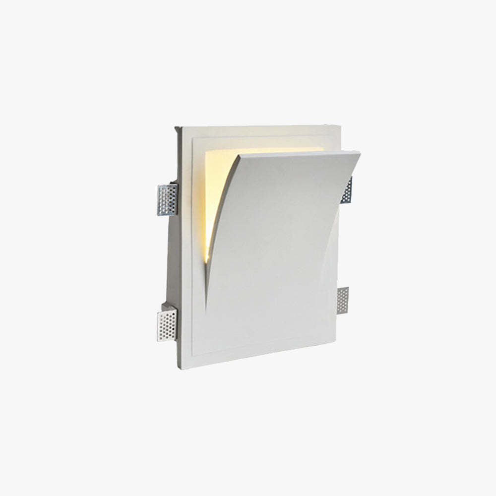 Aria Modern Recessed Metal/Plaster LED Wall Lamp, White - Neutral Decor