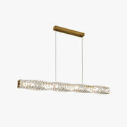Kristy Crystal Sliver and Gold Pendant Light, Stainless Steel - Neutral Decor
