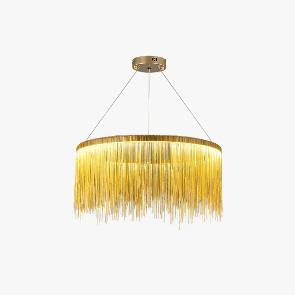 Arisha Tassel Chain Art Deco Pendant Light Silver/Gold Living Room/Hall - Neutral Decor