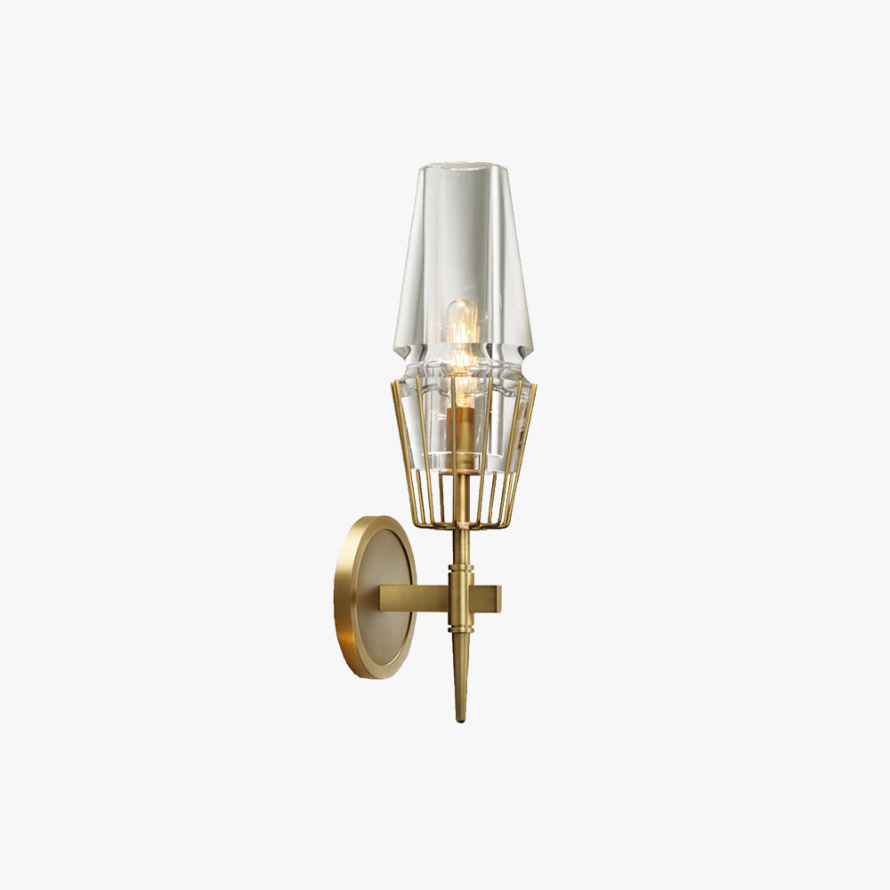 Arisha Vintage Lantern Glass Wall Lamp, Gold - Neutral Decor