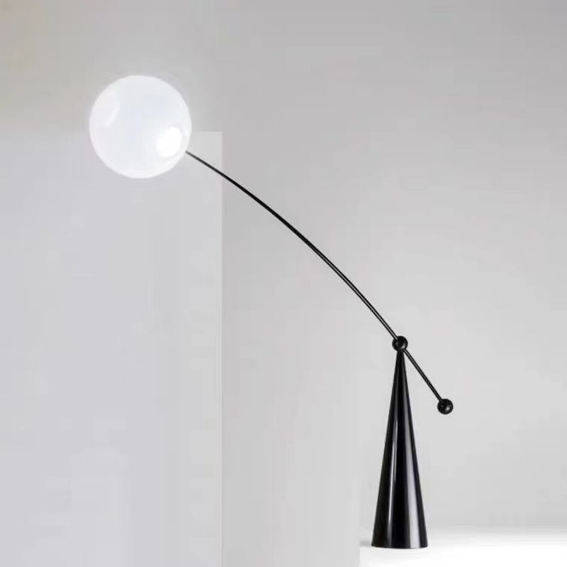 Valentina Floor Lamp Arc/Bubble Modern/Unique, Frosted Glass, White, Bedroom - Neutral Decor