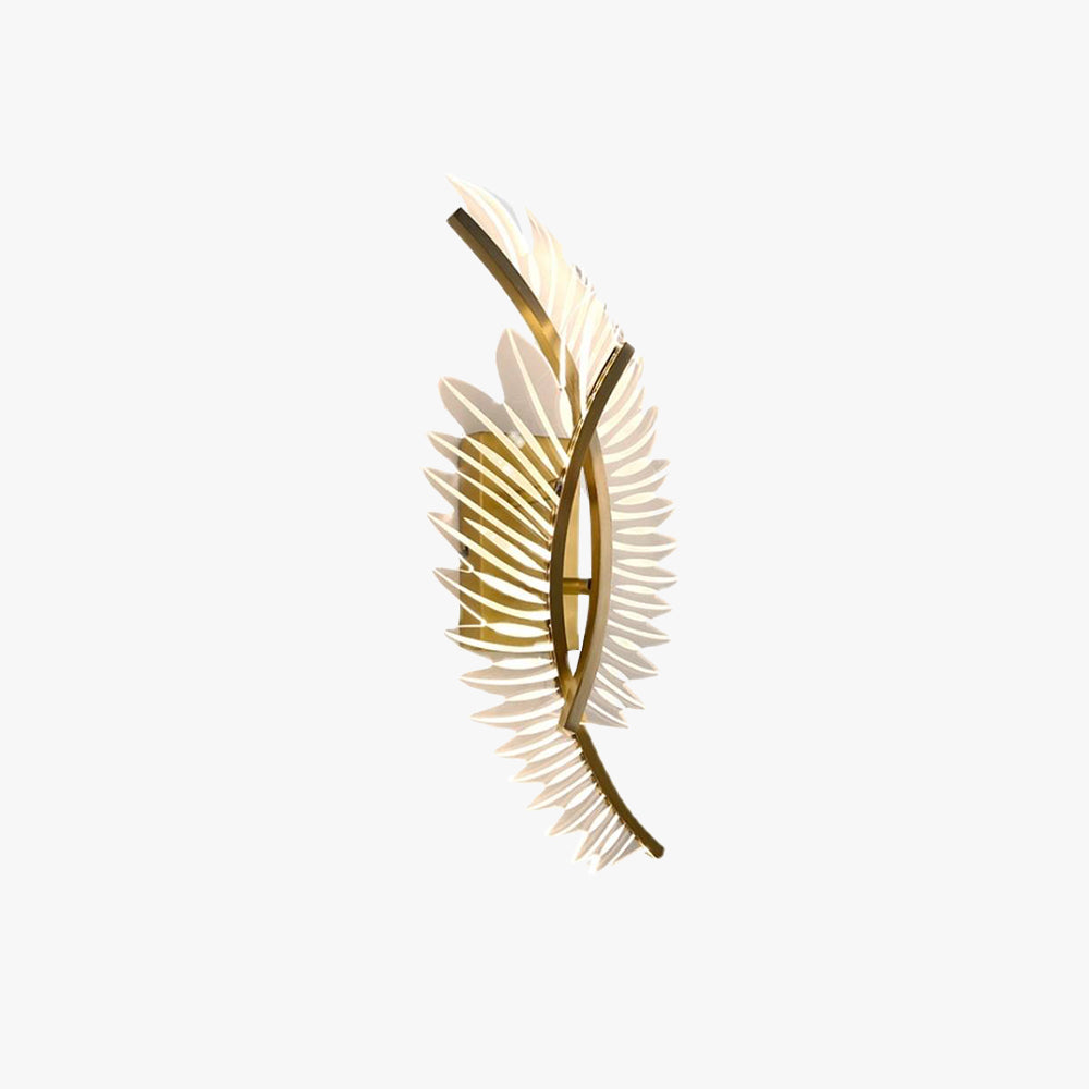 Kristy Modern Gold Feather Wall Lamp, 3 Style - Neutral Decor