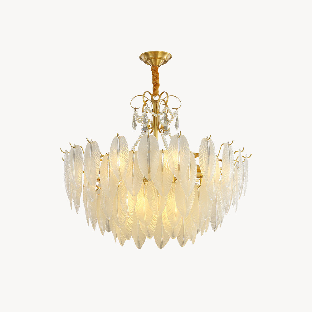 Kristy Elegant Pearl/Glass/Metal Chandelier, White - Neutral Decor