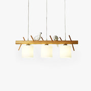 Muto Bird Pendant Light Wood, 2/3 Heads - Neutral Decor