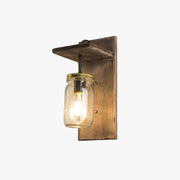 Epoch Vintage Jar Shape Wood Metal Wall Lamp - Neutral Decor