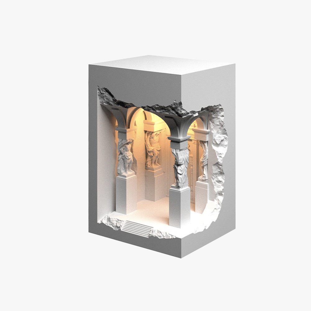 Arisha Art Deco Flush LED Plaster Wall Lamp, White - Neutral Decor