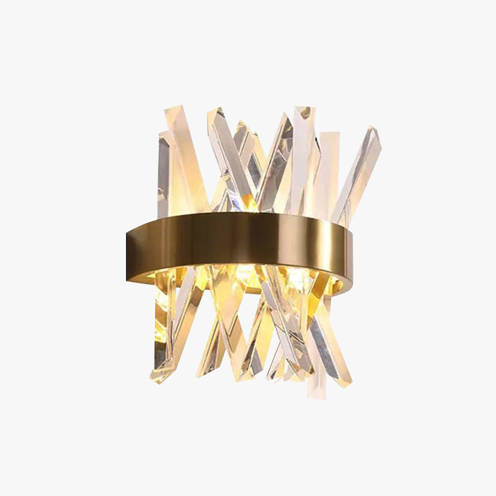 Kristy Decorative Geometric Crystal/Metal Wall Lamp, Gold - Neutral Decor