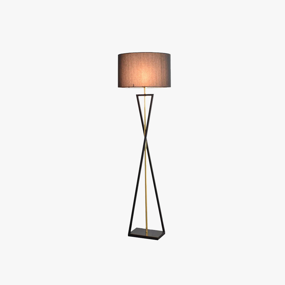 Baines Tripod Floor Lamp, Black & Flaxen, L 158CM - Neutral Decor