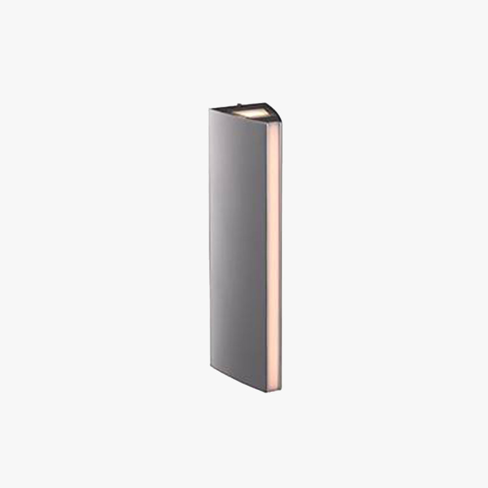 Ray Modern Triangular Prism Metal Outdoor Wall Lamp, Black/Silver - Neutral Decor