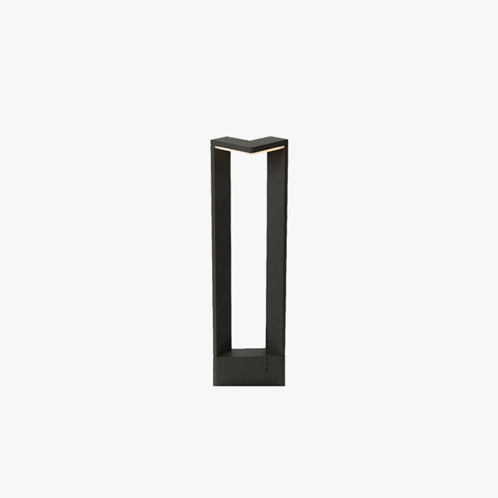 Ray Minimalist Metal Right-angle Shaped Outdoor Path Light, Black - Neutral Decor