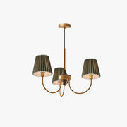 Silva Modern Retro Fabric Chandelier, White/Green - Neutral Decor