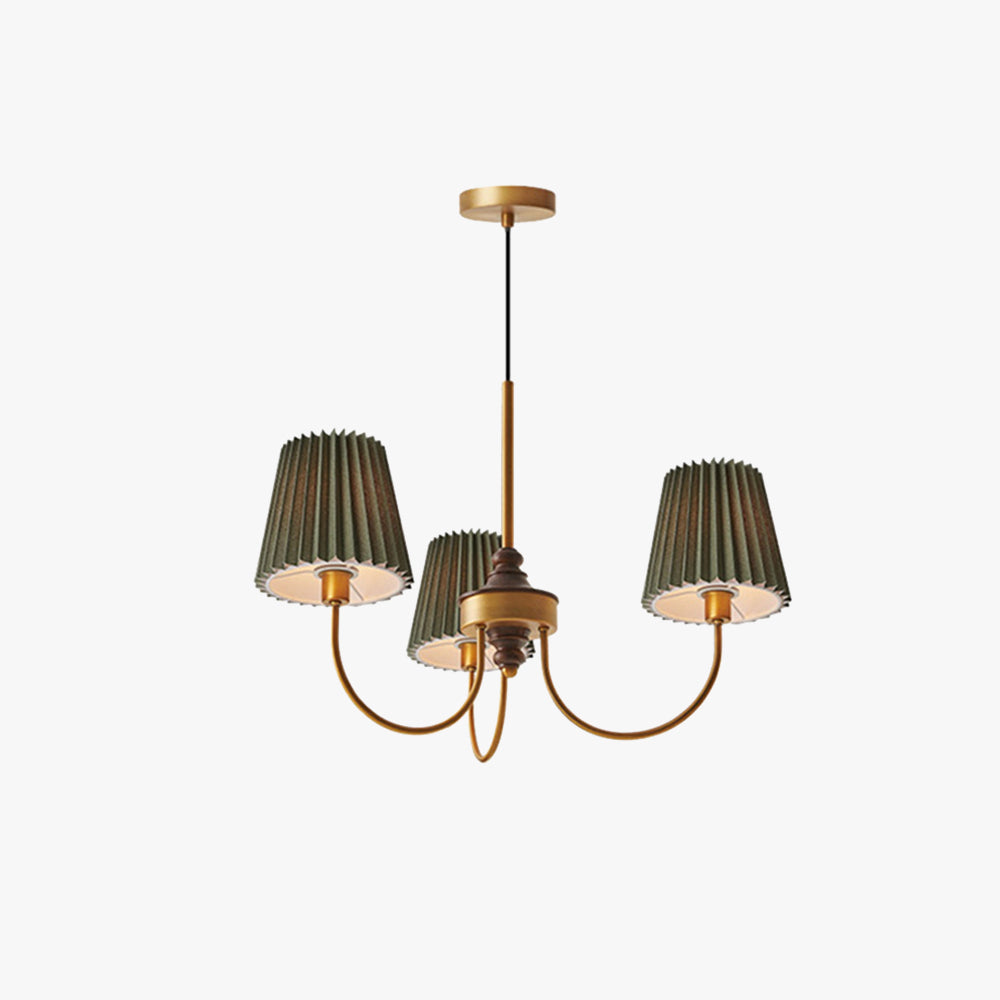 Silva Modern Retro Fabric Chandelier, White/Green - Neutral Decor