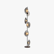 Byers Luxury Flower Metal/Glass Floor Lamp, Black/Gold/Grey - Neutral Decor