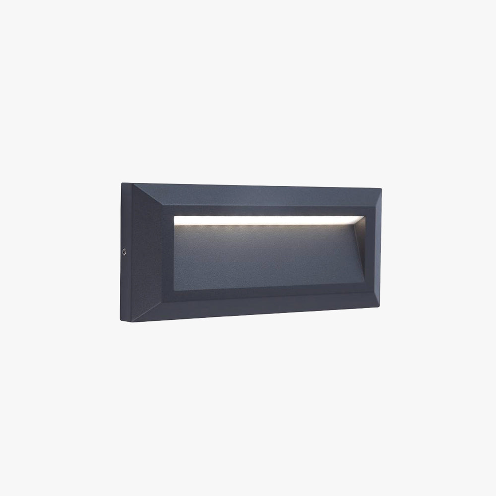 Ray Modern Metal Rectangular Outdoor Deck/Step Light, Black - Neutral Decor