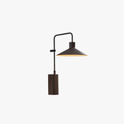 Ray Modern Minimalist Wide Cone Shape Metal Outdoor Waterproof Wall Lamp, Coffee/Green - Neutral Decor