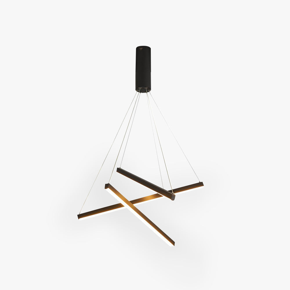 Arisha Minimalist Linear Metal Pendant Light, Living Room, Black - Neutral Decor