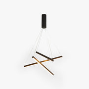 Arisha Minimalist Linear Metal Pendant Light, Living Room, Black - Neutral Decor
