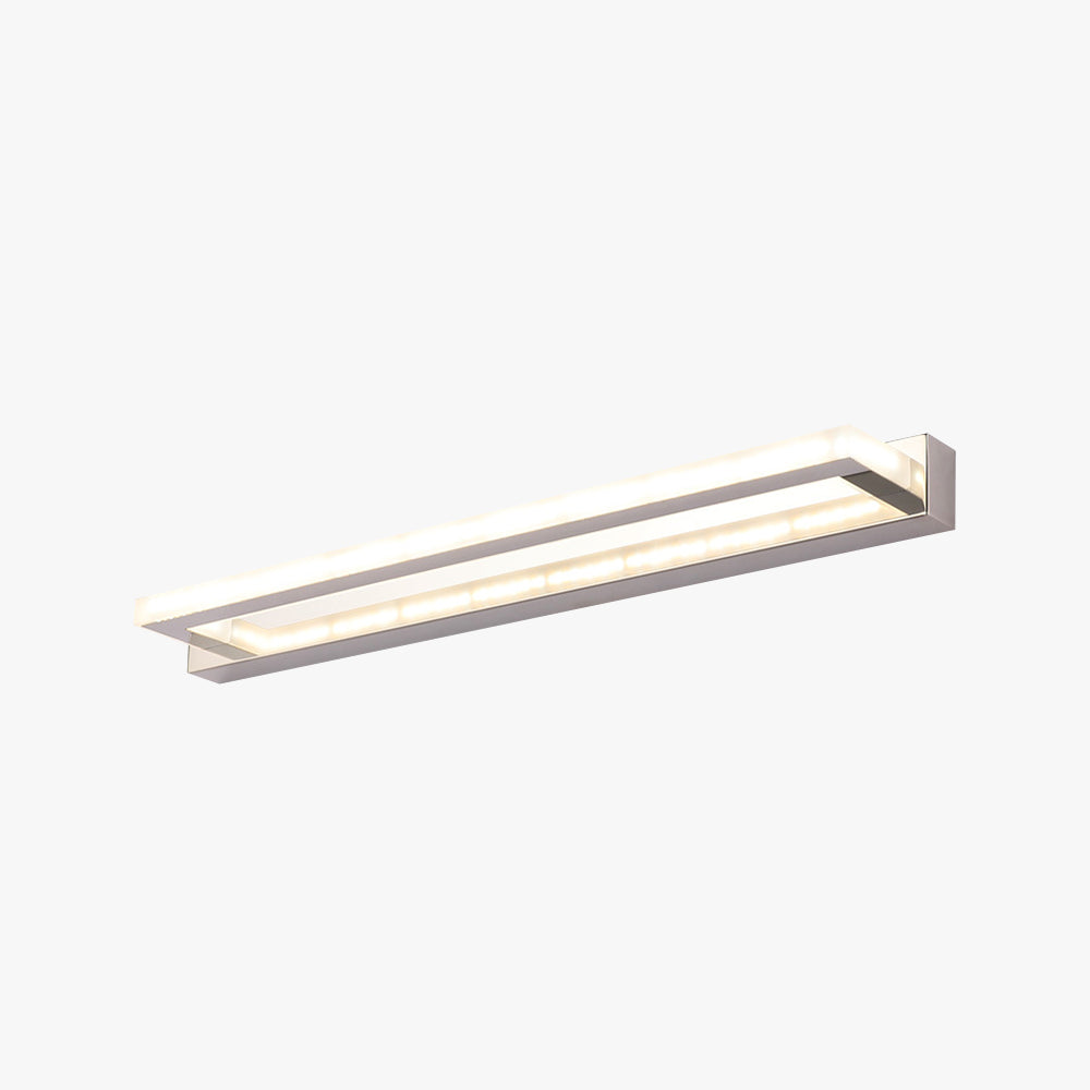 Arisha Elegant Rectangular Mirror Front Vanity Sliver White Wall Light - Neutral Decor