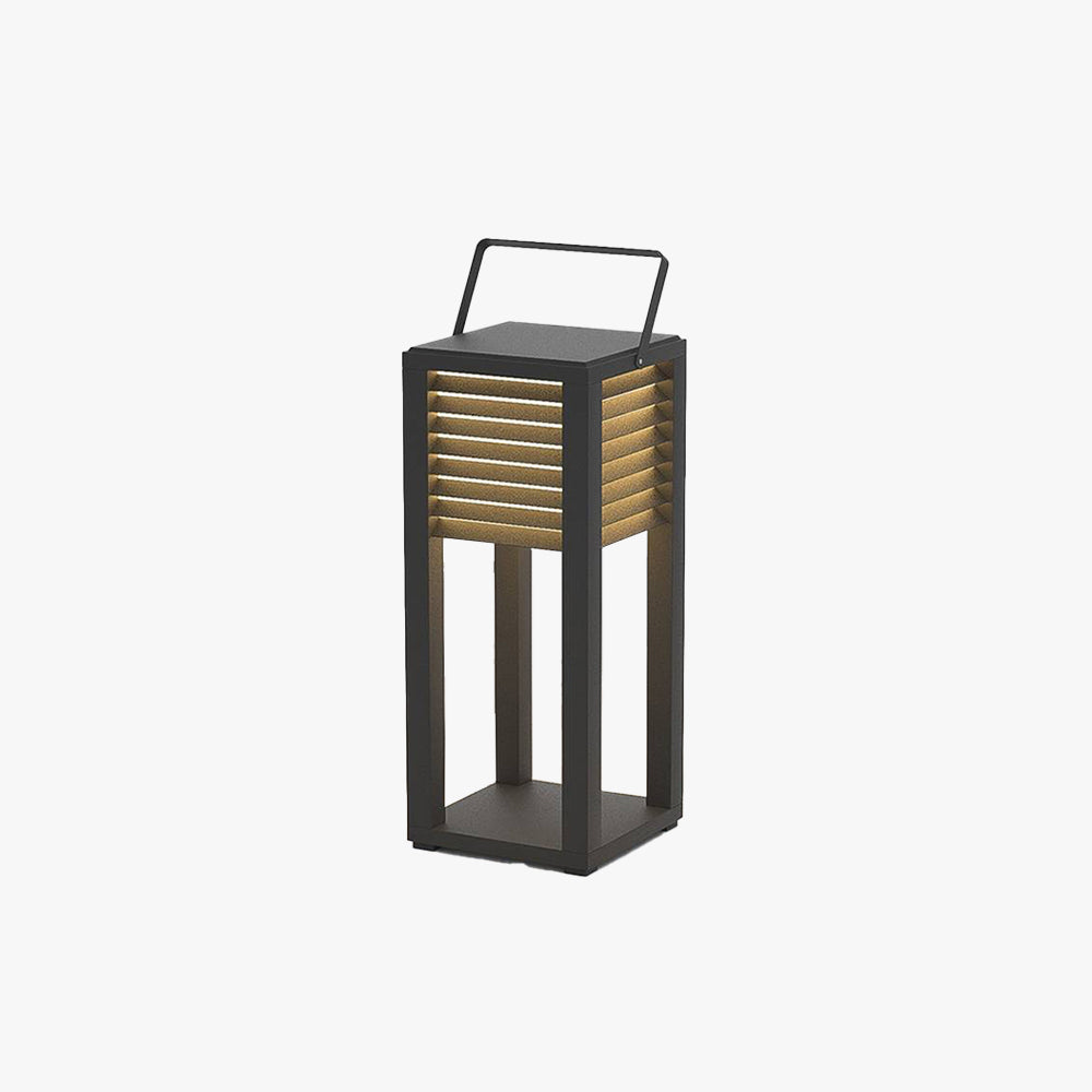 Ray Vintage Cuboid Metal Outdoor Floor Lamp, Black - Neutral Decor