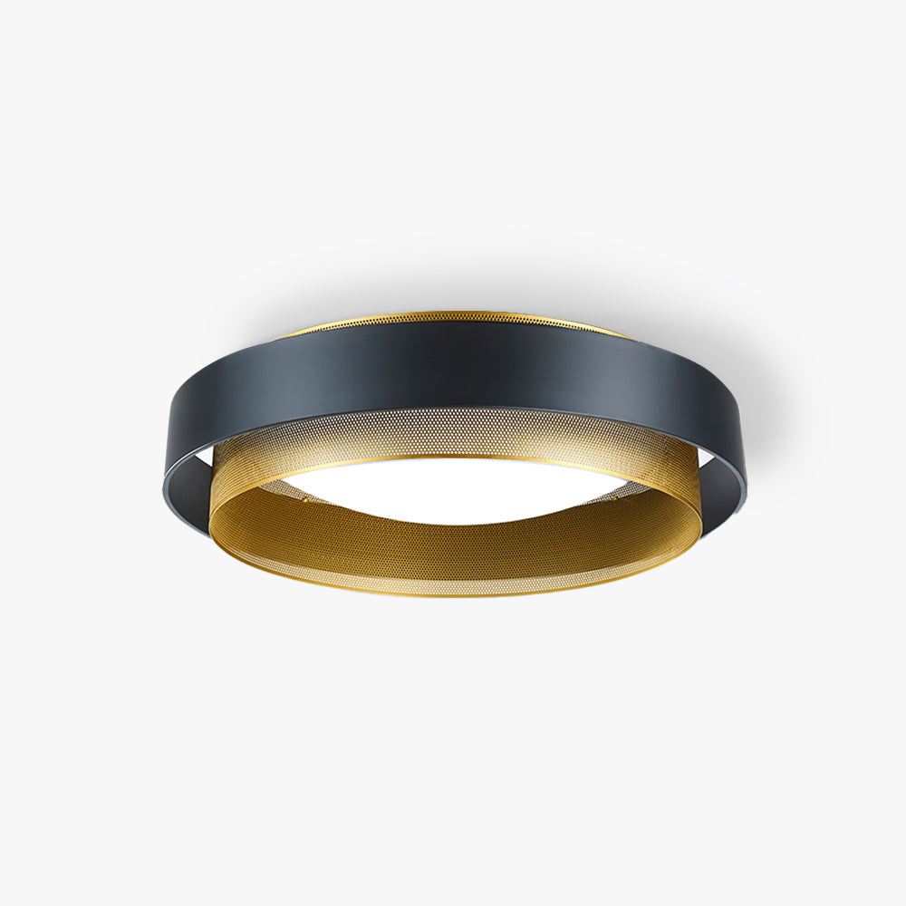 Arisha Modern Ring Metal/Acrylic Flush Mount Ceiling Light, White/Black - Neutral Decor