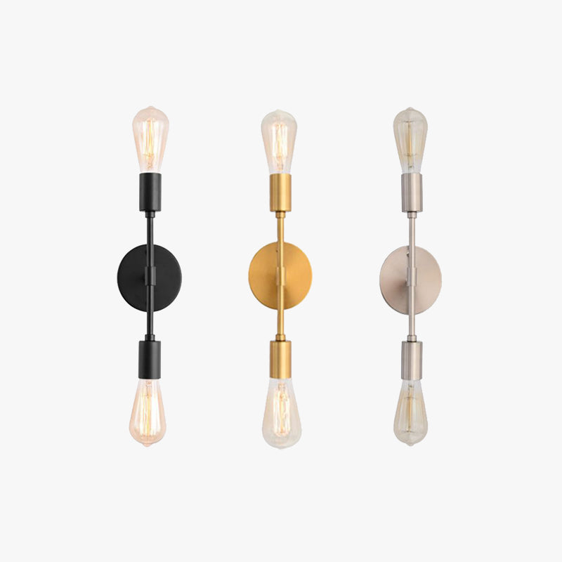 Silva Modern Minimalist Wall Lamp, Metal, Black/Silver/Gold, Bathroom - Neutral Decor