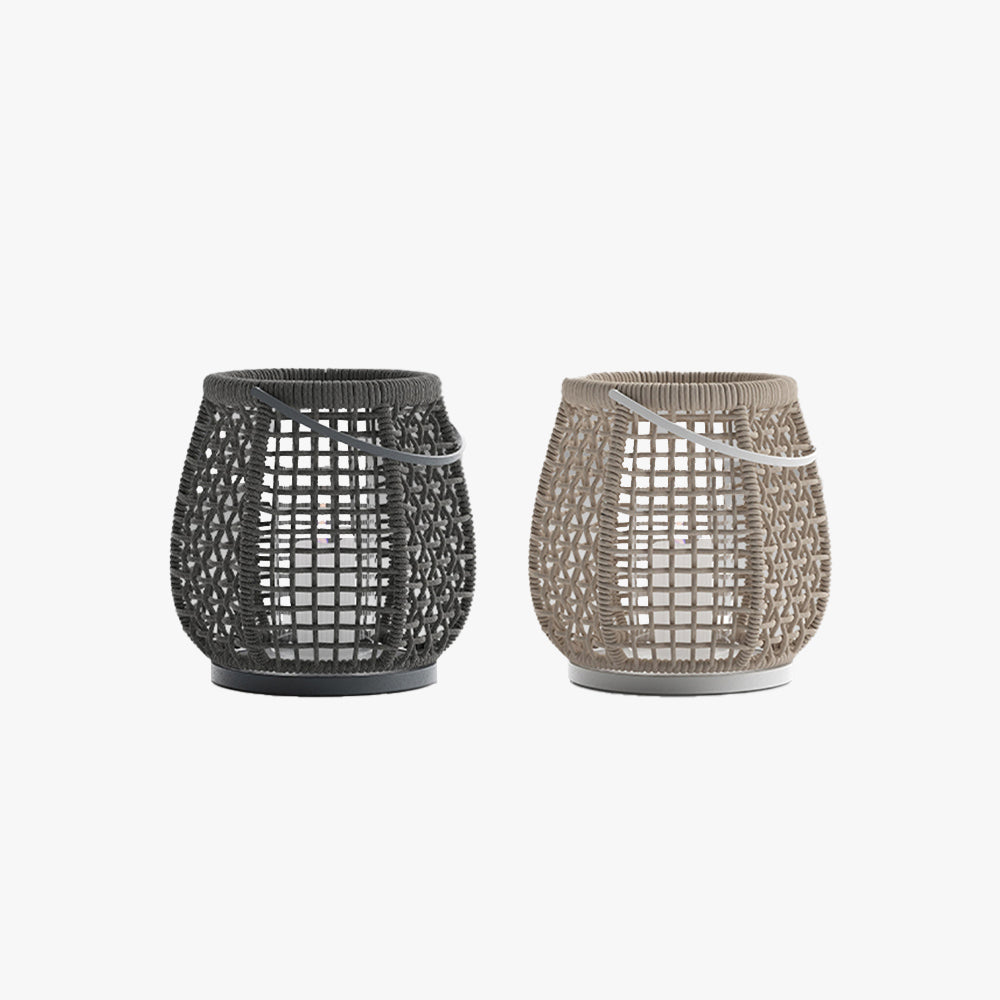 Ray Vintage Lantern Metal Floor Lamp, Metal/Rattan, Black/Beige - Neutral Decor