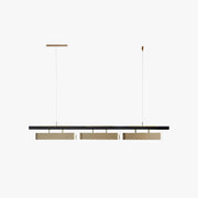 Arisha Pendant Light Rectangular Modern, Metal, Black/Brass, Office - Neutral Decor