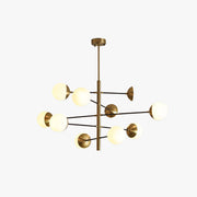 Valentina Nordic Multi Globe Metal/Glass Pendant Light, Gold - Neutral Decor