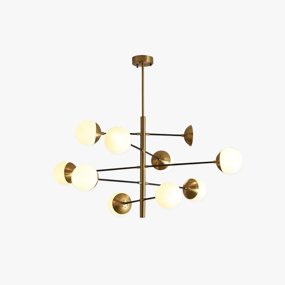 Valentina Nordic Multi Globe Metal/Glass Pendant Light, Gold - Neutral Decor