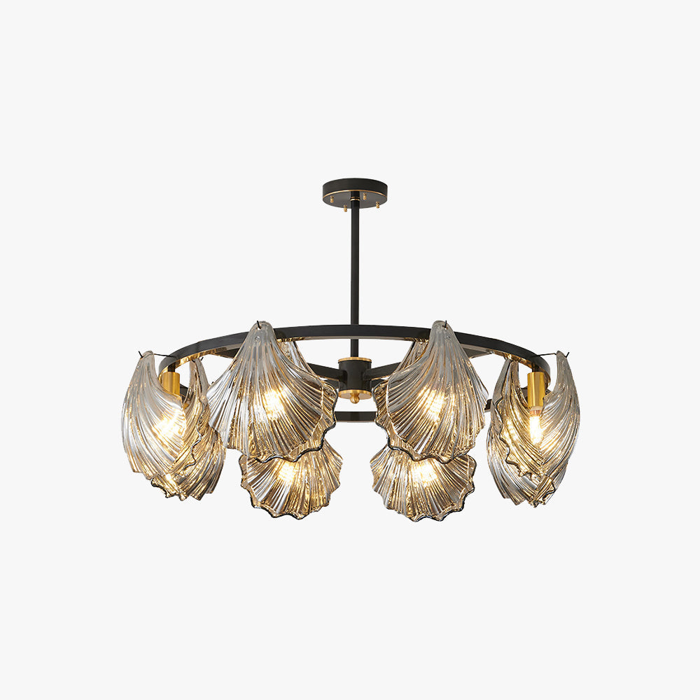Kristy Modern Annular Metal And Glass Pendant Light, Black/Gold - Neutral Decor