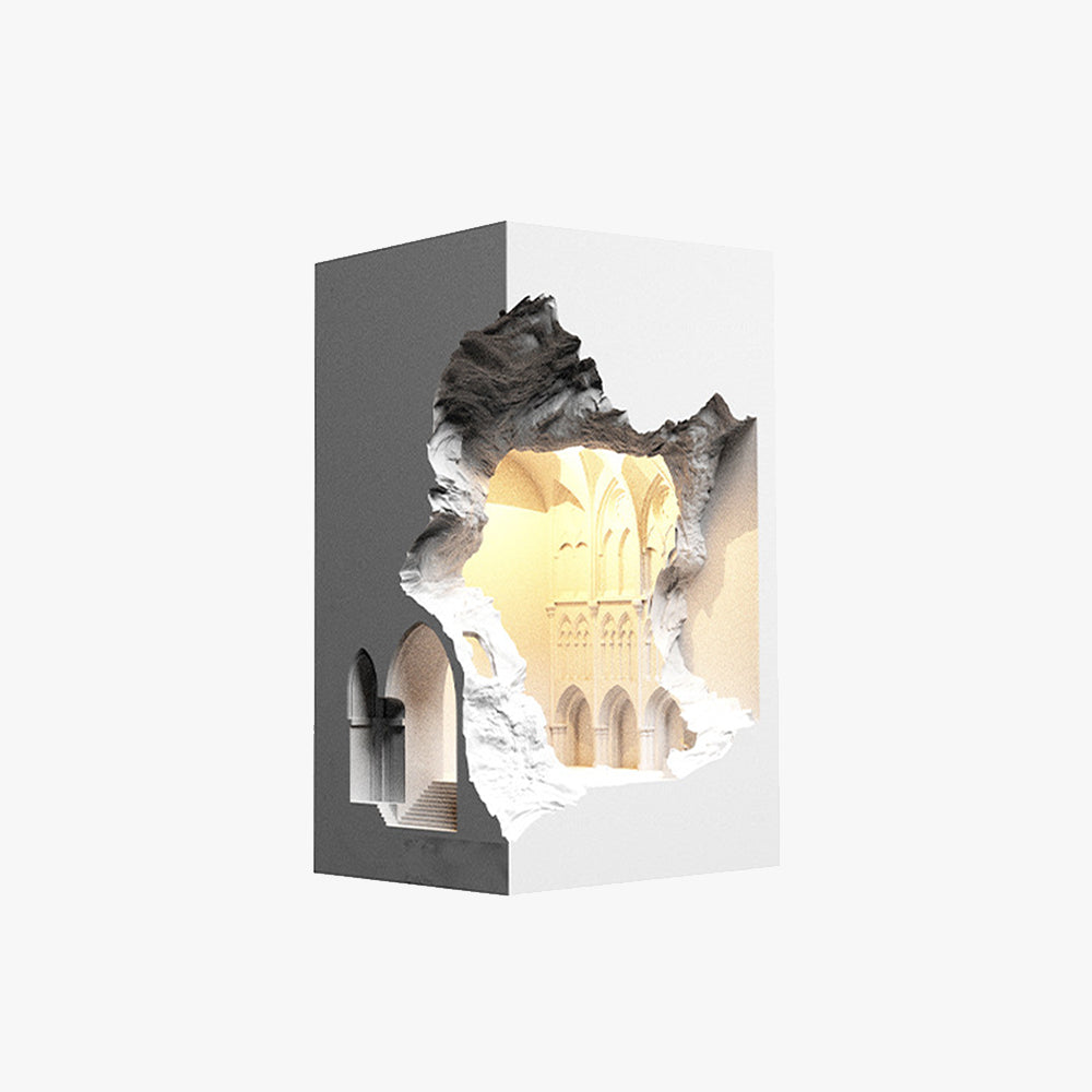 Arisha Art Deco Flush LED Plaster Wall Lamp, White - Neutral Decor