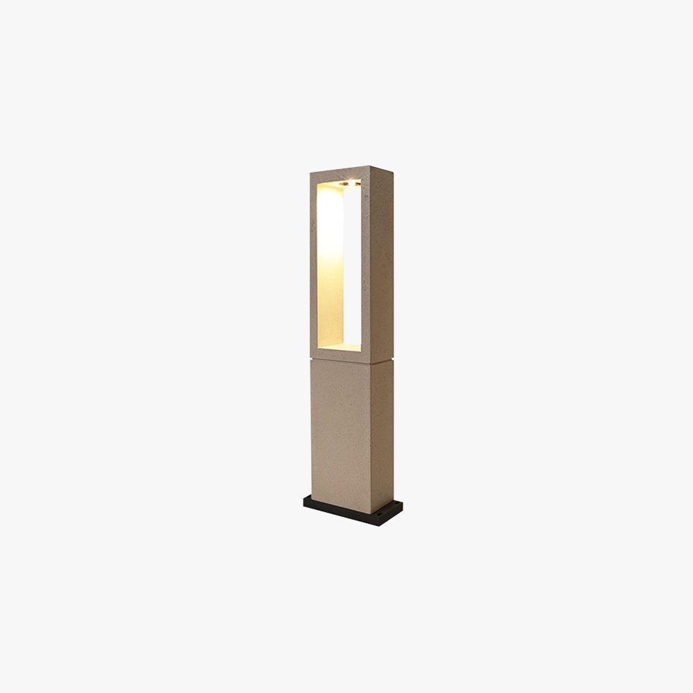 Ray Modern Metal Rectangular Hollow Outdoor Path Light, Gray - Neutral Decor