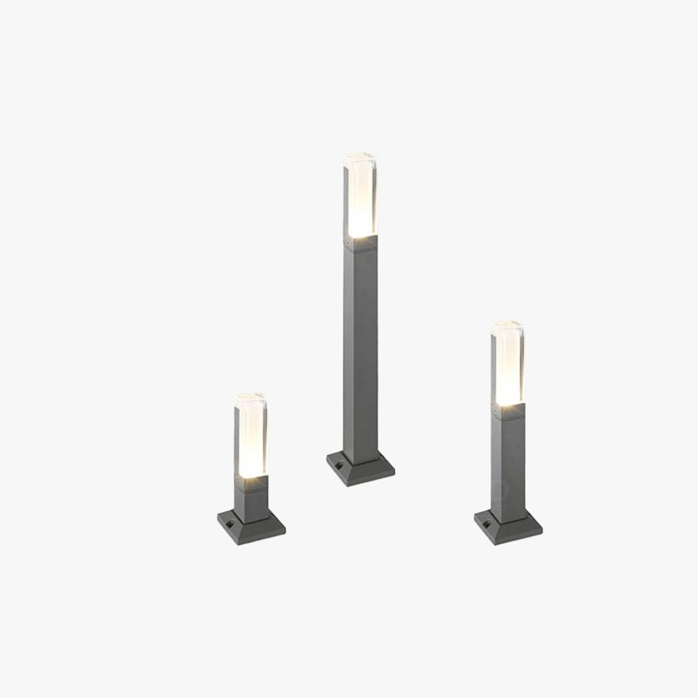 Ray Modern Metal Rectangular Outdoor Path Light With Sensor, Black - Neutral Decor