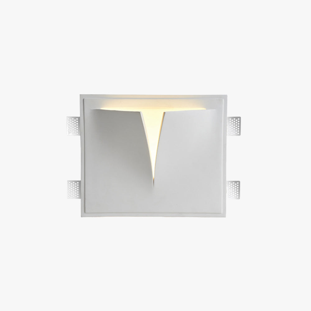 Aria Modern Recessed Metal/Plaster LED Wall Lamp, White - Neutral Decor