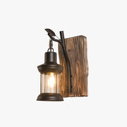Epoch Vintage Branches Lantern Wall Lamp, Metal/Wood, Black, Dining Room - Neutral Decor