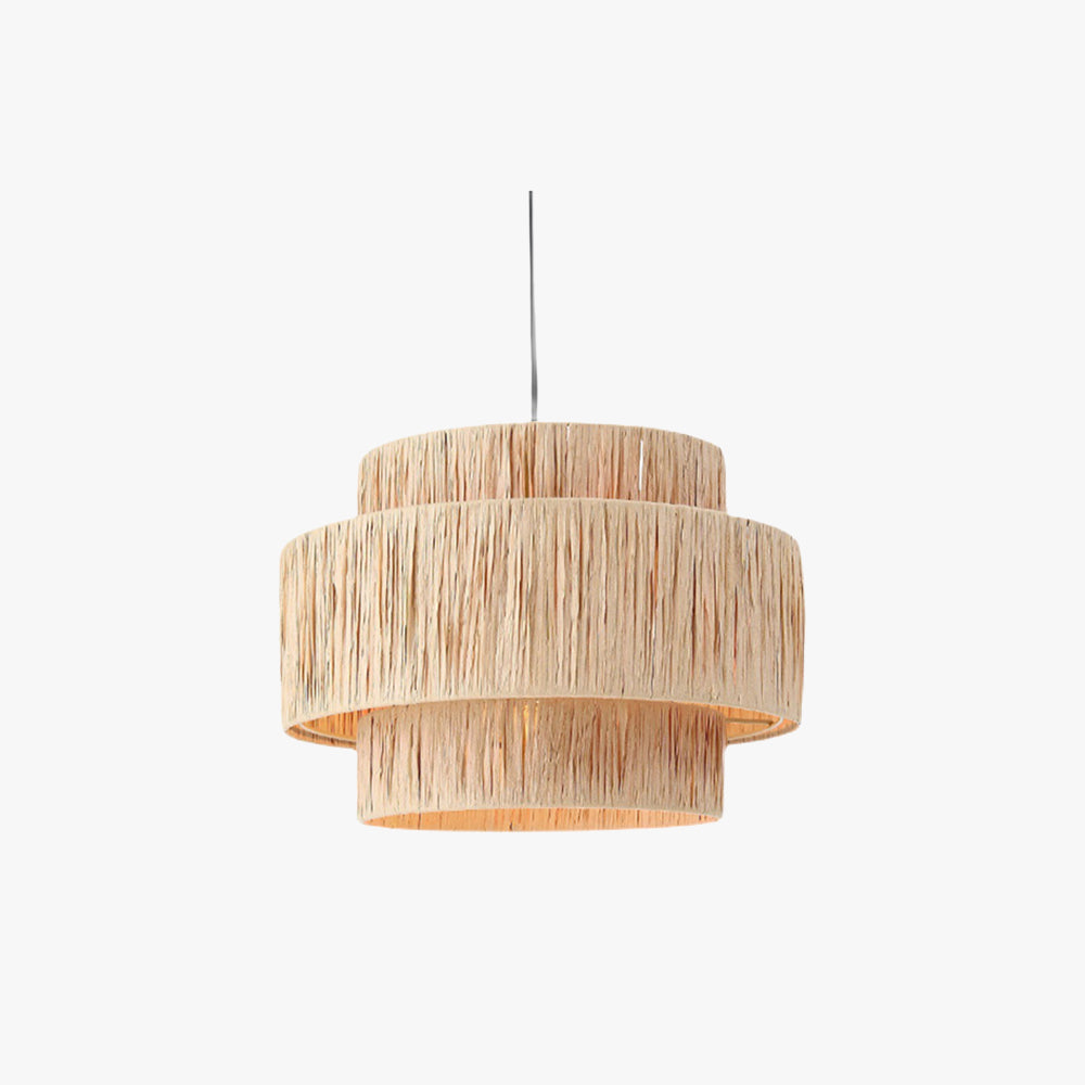 Muto Rustic Boho Rattan Pendant Light, 3 Style - Neutral Decor