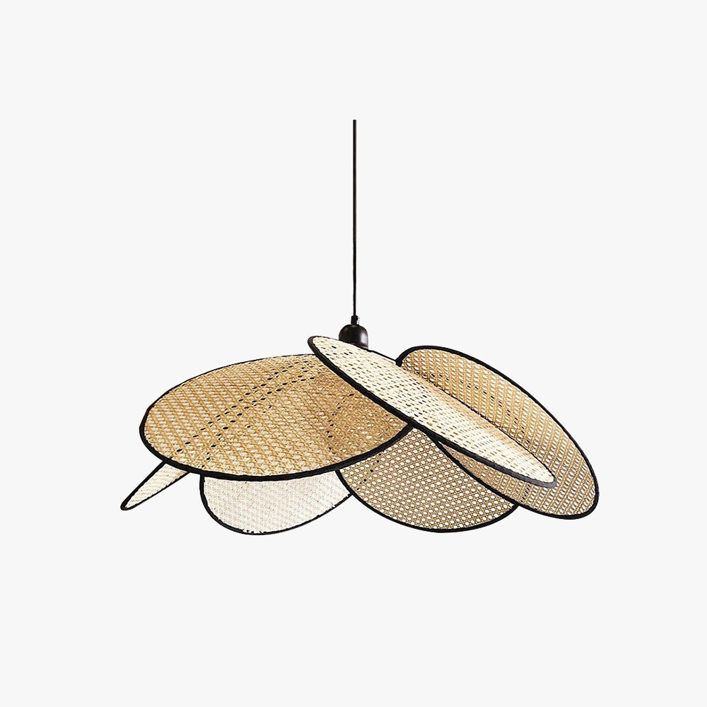 Ritta Willow weave Wabi Sabi Rattan Pendant Light, Black/White - Neutral Decor