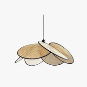 Ritta Willow weave Wabi Sabi Rattan Pendant Light, Black/White - Neutral Decor