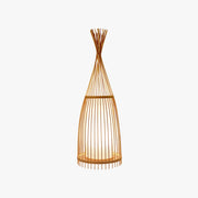 Ozawa Rustic Bottle Standing Floor Lamp, Rattan/Fabric, Bedroom - Neutral Decor
