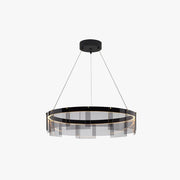 Arisha Modern Ring Metal Pendant Light, Black - Neutral Decor