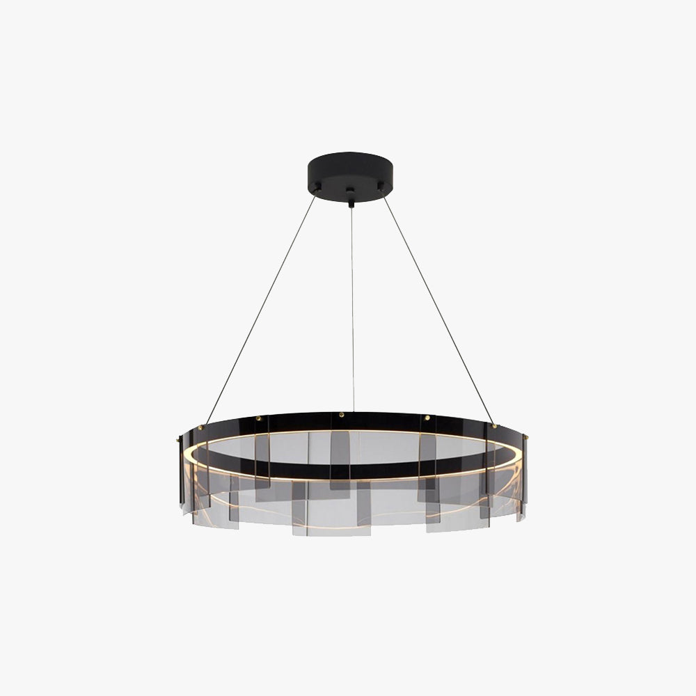 Arisha Modern Ring Metal Pendant Light, Black - Neutral Decor