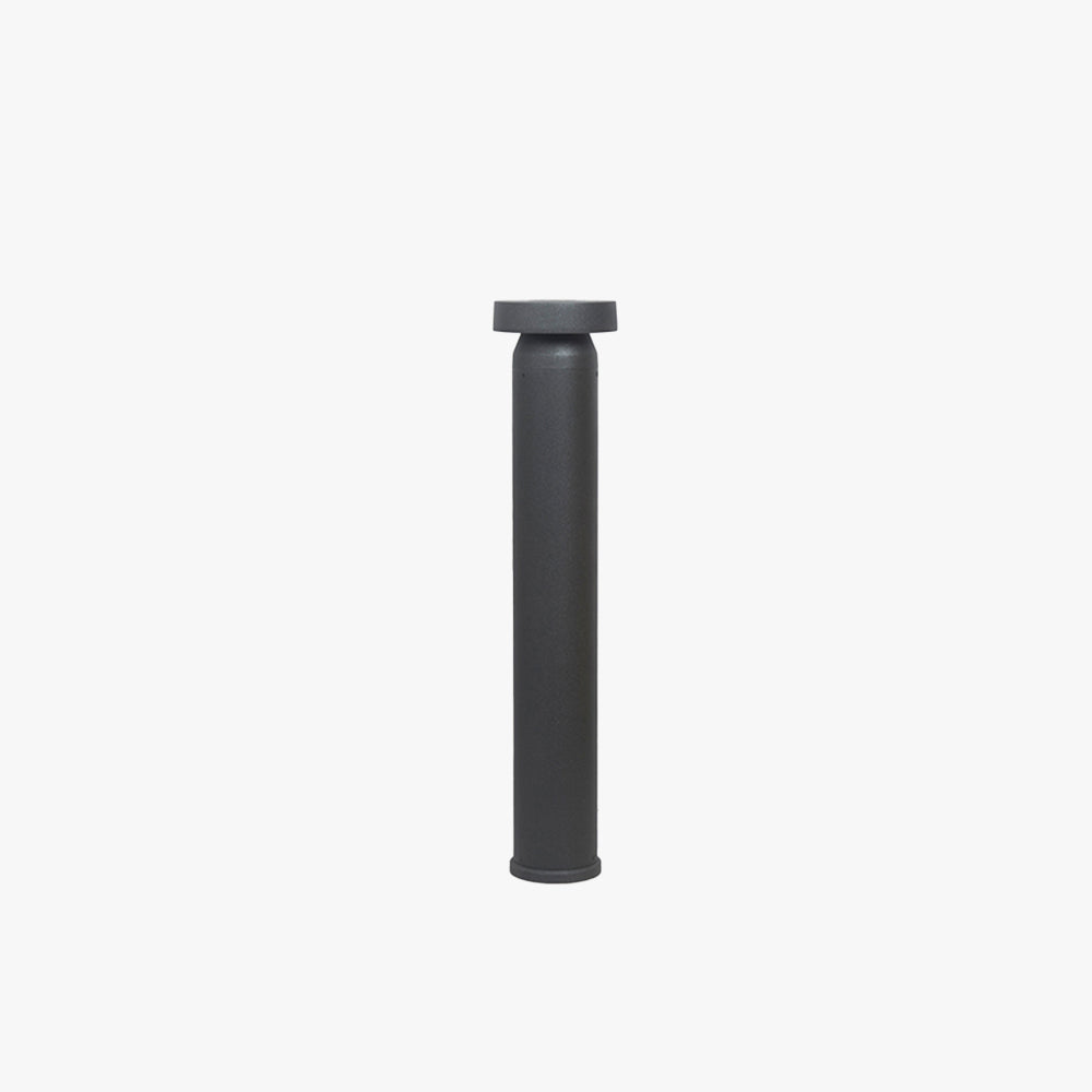 Ray Modern Metal Cylinder Outdoor Path Light, Black - Neutral Decor
